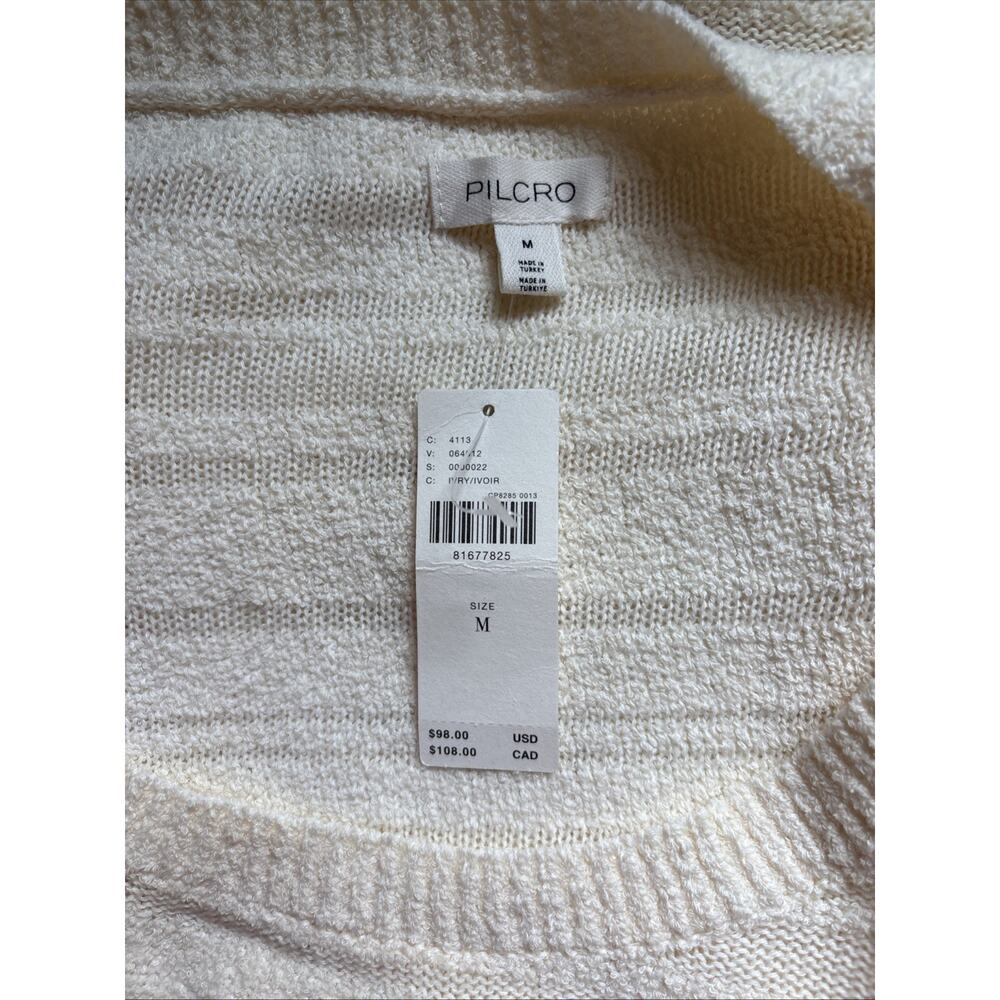 Anthropologie Pilcro Oversized Sweater Tunic Womens Medium Cream Textured Boho - Picture 8 of 10